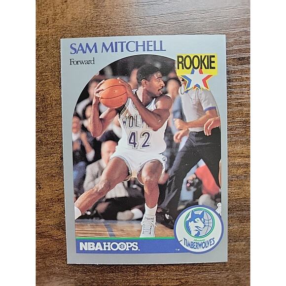 Sam Mitchell 1990-1991 NBA Hoops #188 - Rookie - Timberwolves - NBA - Fresh Pull - Picture 1 of 2